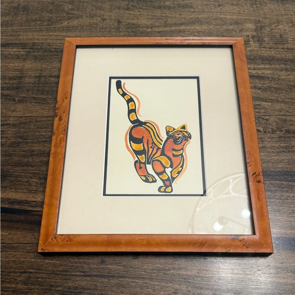 Framed Dick Whittington’s cat style Art Print with Frame - Picture 1 of 10